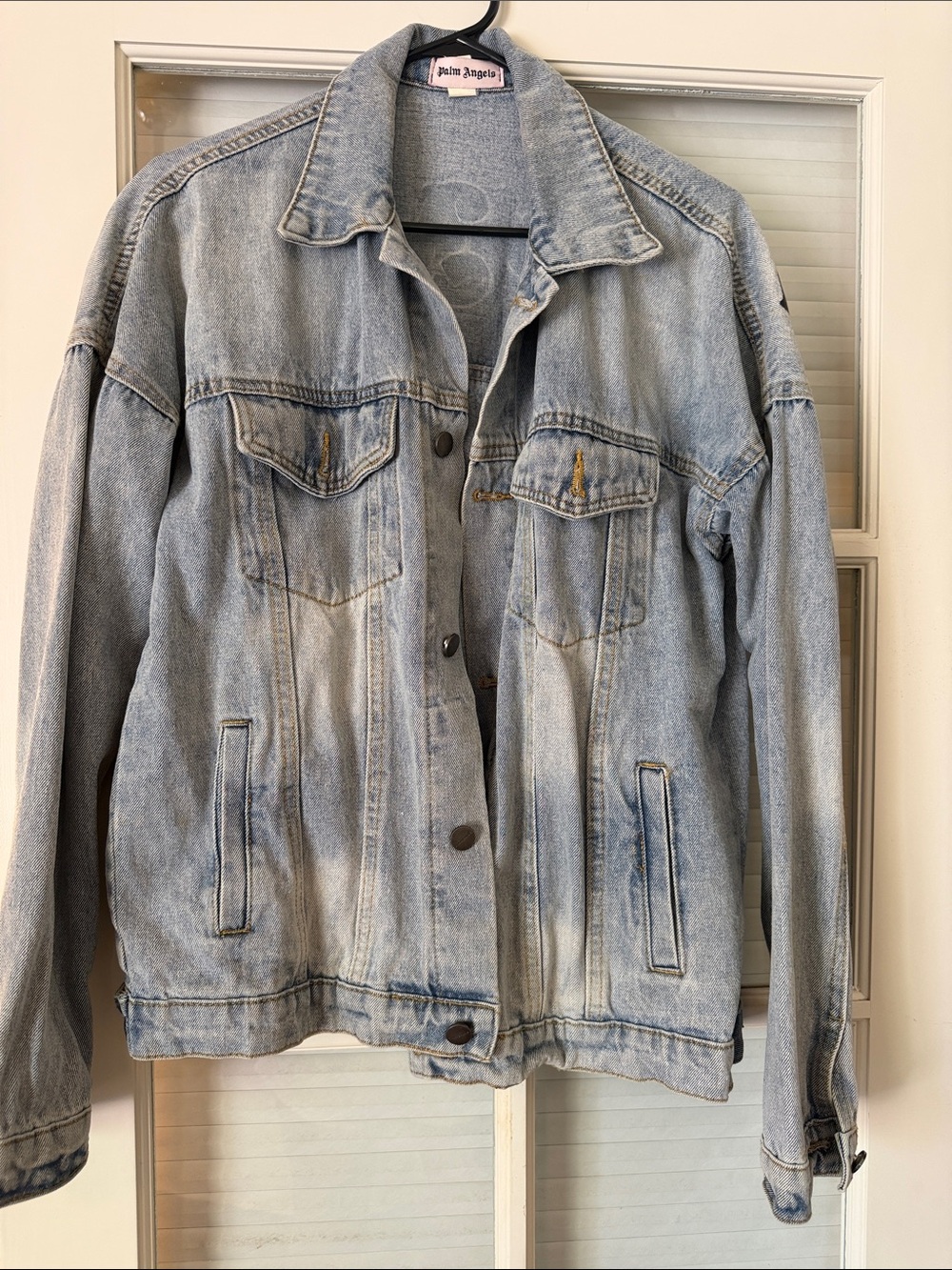 Palm Angels Light Wash Denim Trucker Jacket